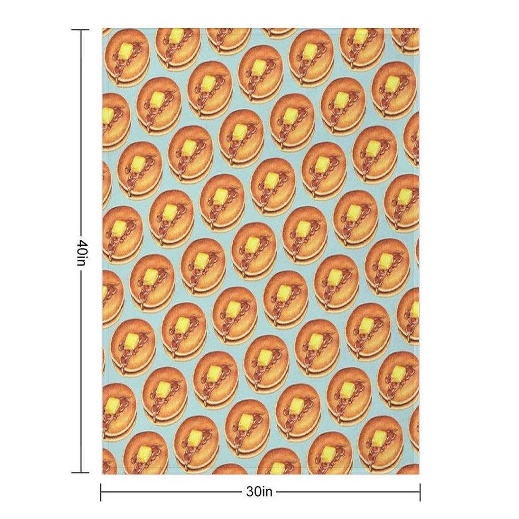 Pancakes Pattern - Blue Easy Care Throw Blanket