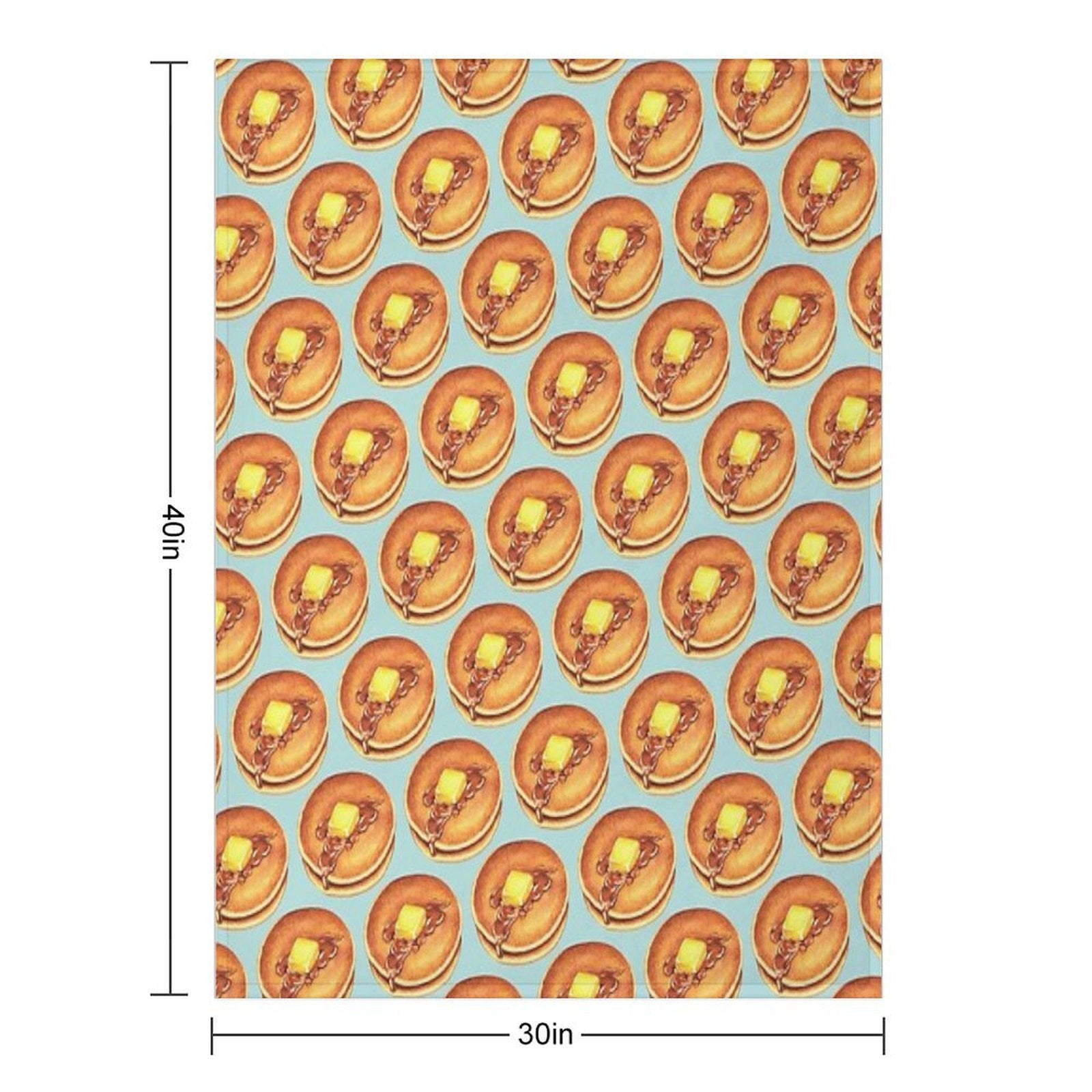 Pancakes Pattern - Blue Easy Care Throw Blanket