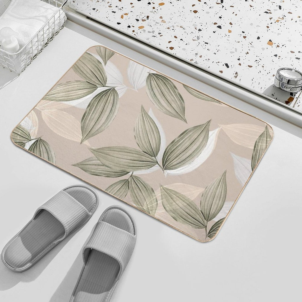 Tropical Leaves  Odorless Bath Mat