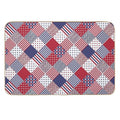 USA Americana Diagonal Red White & Blue Quilt  Versatile Bath Mat