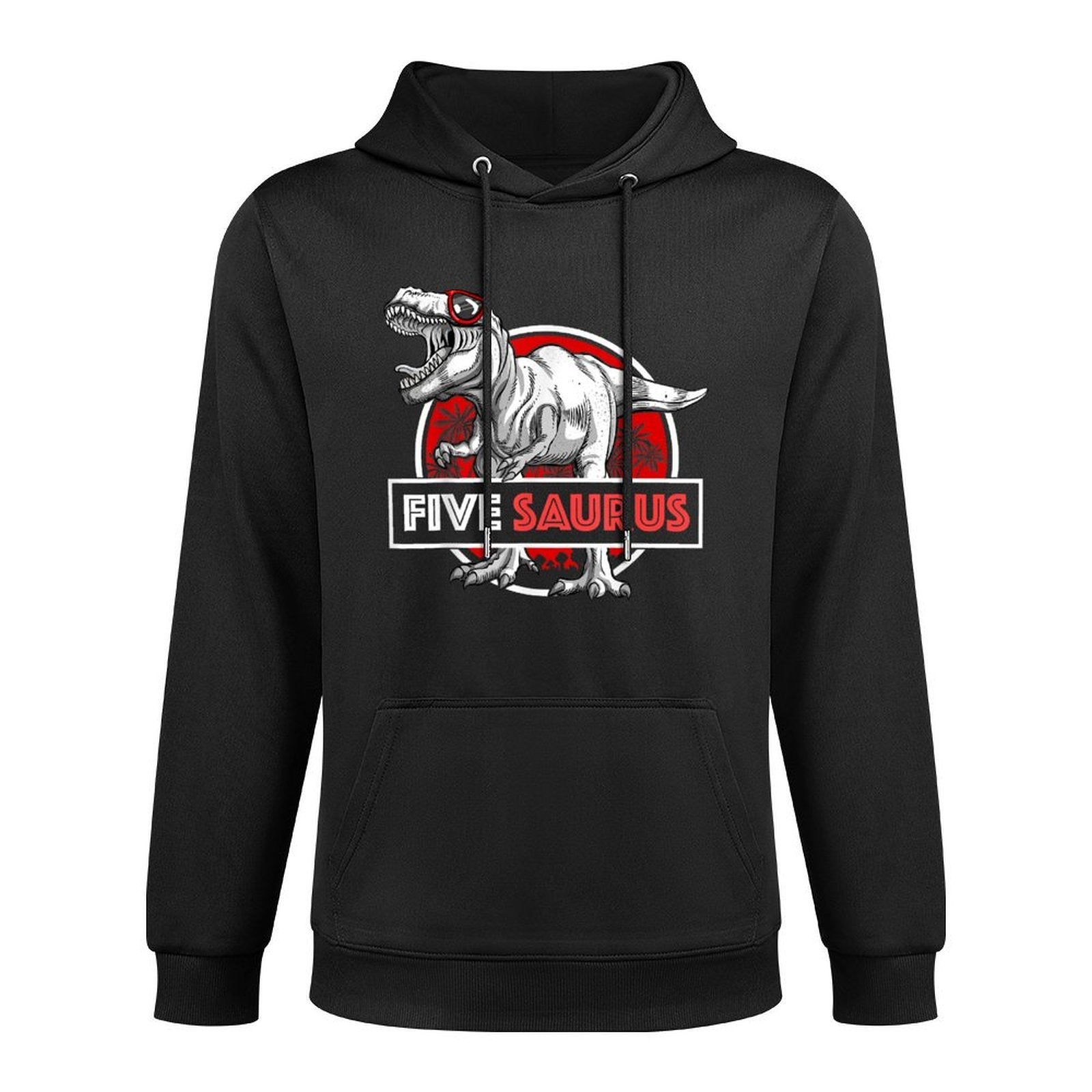 I Am Five Saurus 5 Yrs Old T-Rex for Boys 5th Birthday Gift Relaxed Fit Hoodie