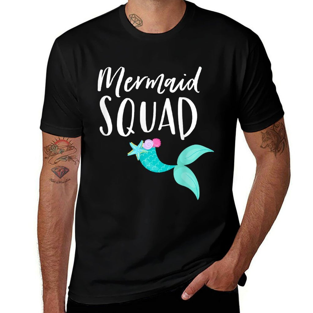Mermaid Squad Birthday Squad for Party Mom Mama Girl  Graphic-printed T-Shirt
