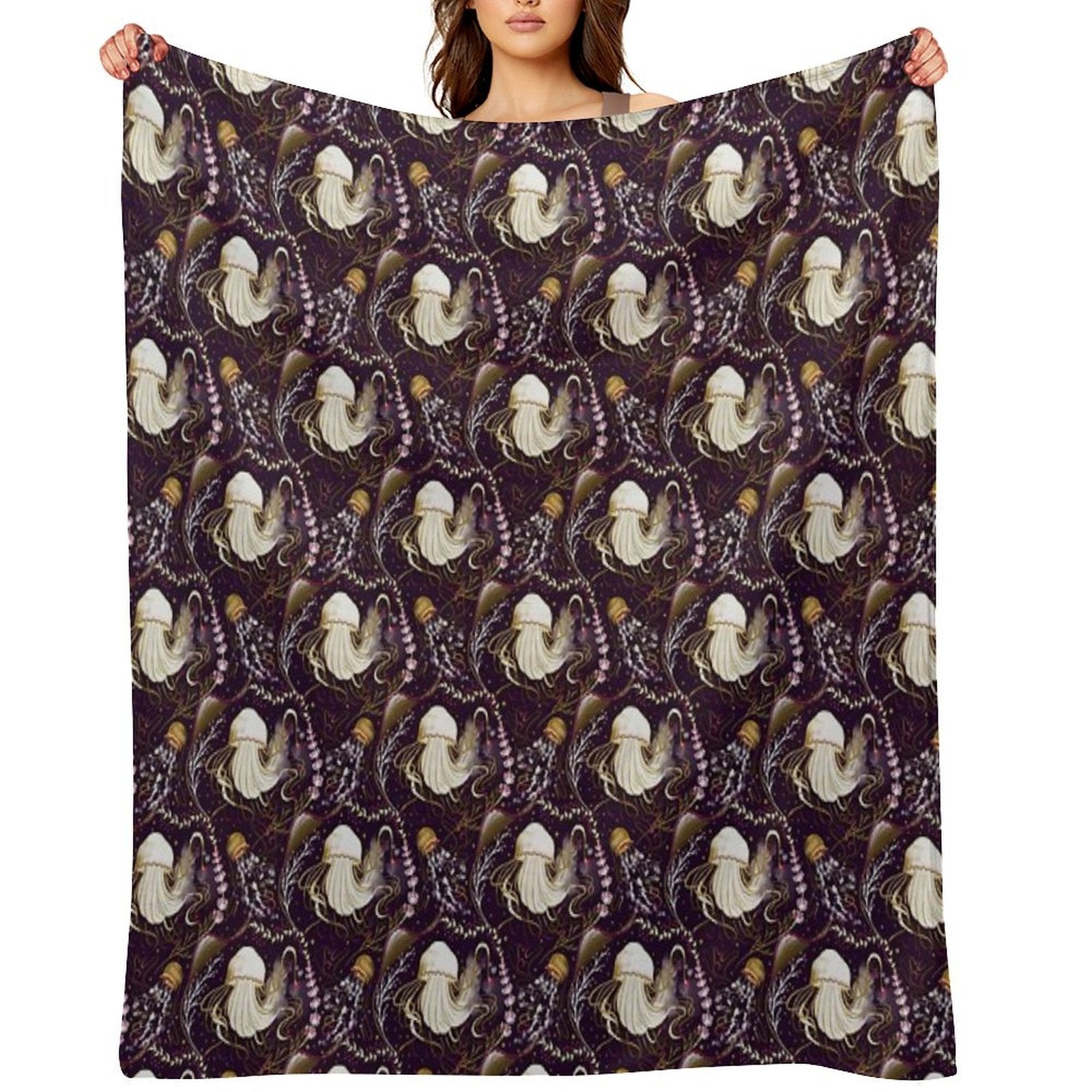 Jellyfish Plush Throw Blanket