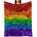 Abstract Paint Splatter LGBTQ Pride Rainbow Flag Background Velvety-soft Throw Blanket