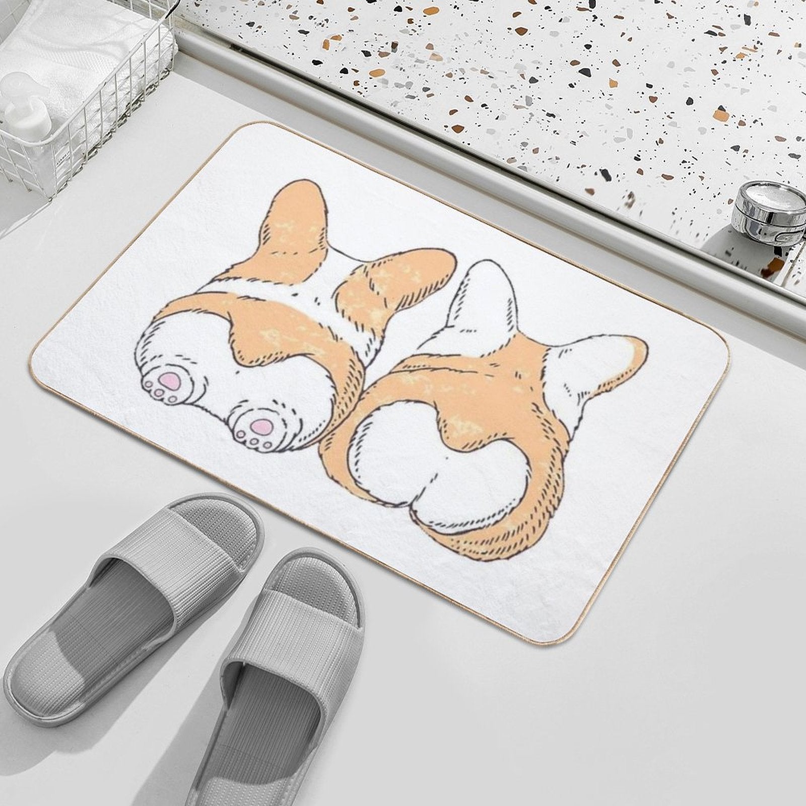 Couple of Corgis  Multi-Purpose Bath Mat