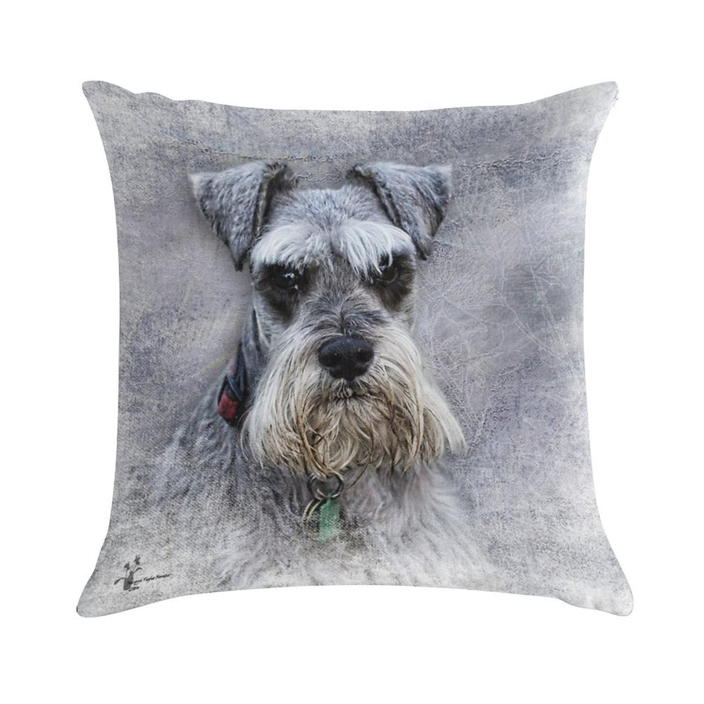 Serious Schnauzer Soft Anti-Pilling Throw Pillow
