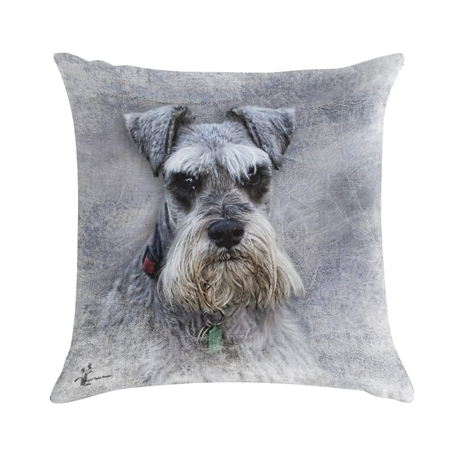 Serious Schnauzer Soft Anti-Pilling Throw Pillow