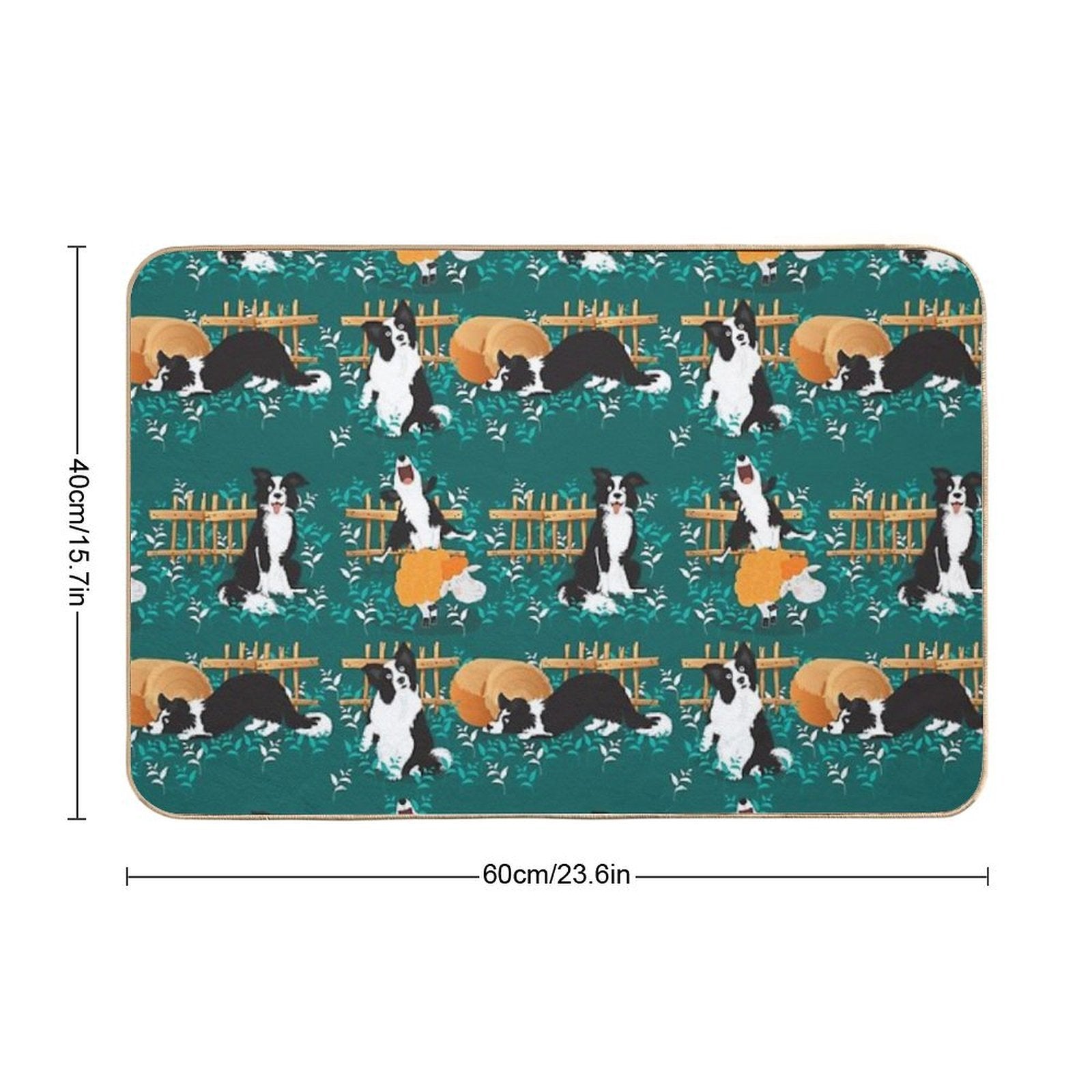 Border Collie Playing with Sheep  Non-Slip Bath Mat