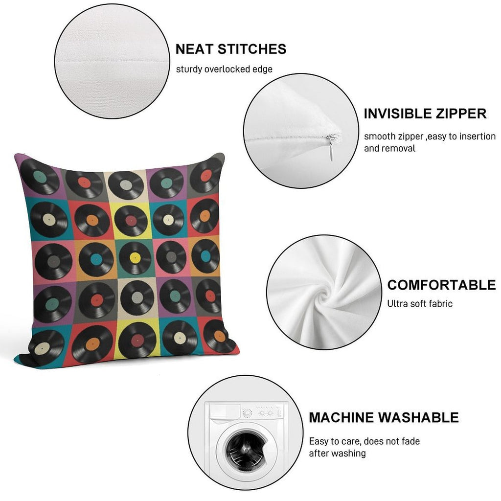 Vinyl Record Soft Warmth Comfort Throw Pillow