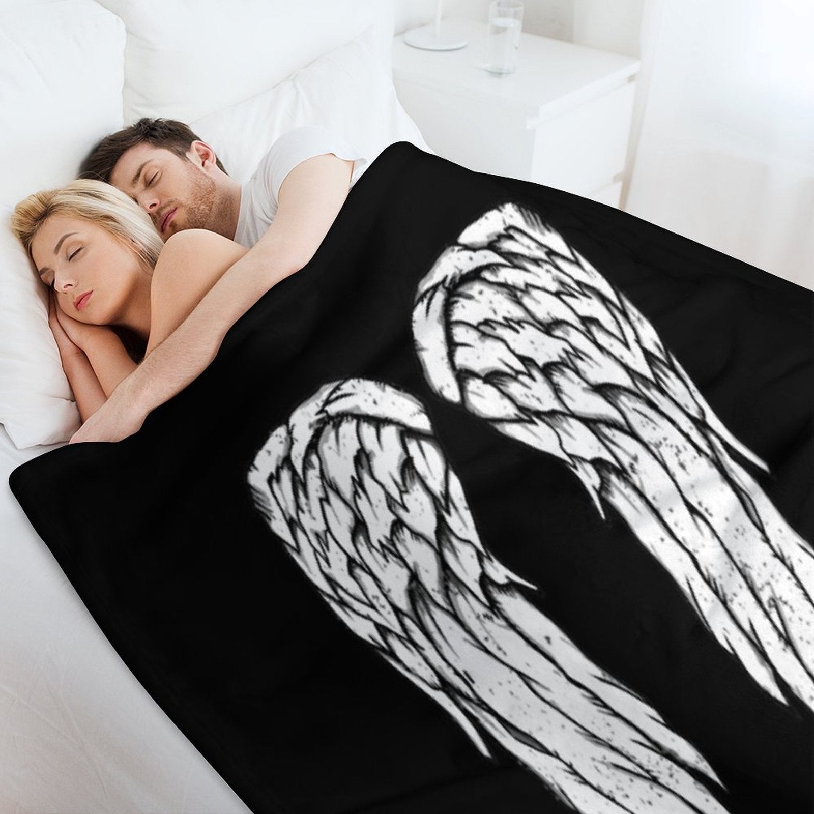 Daryl Dixon Wings - Zombie Velvety-soft Throw Blanket