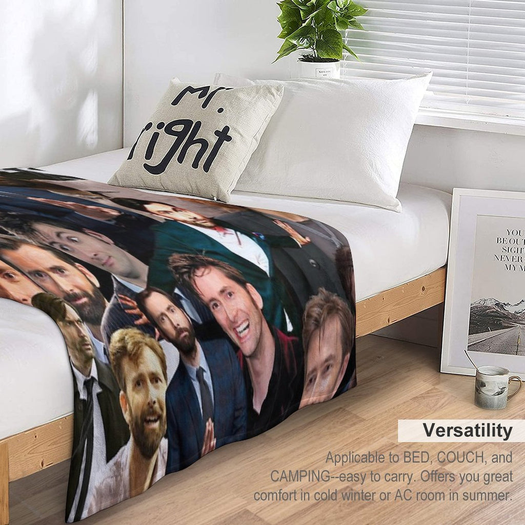 David Tennant Collage Travel-friendly Throw Blanket
