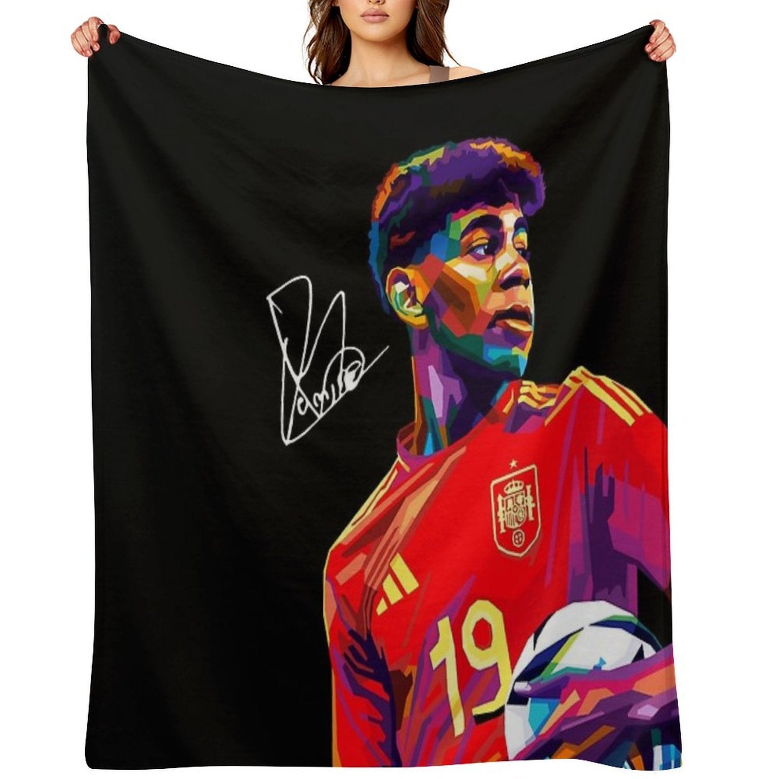 Lamine Yamal Wpap Art Plush Throw Blanket
