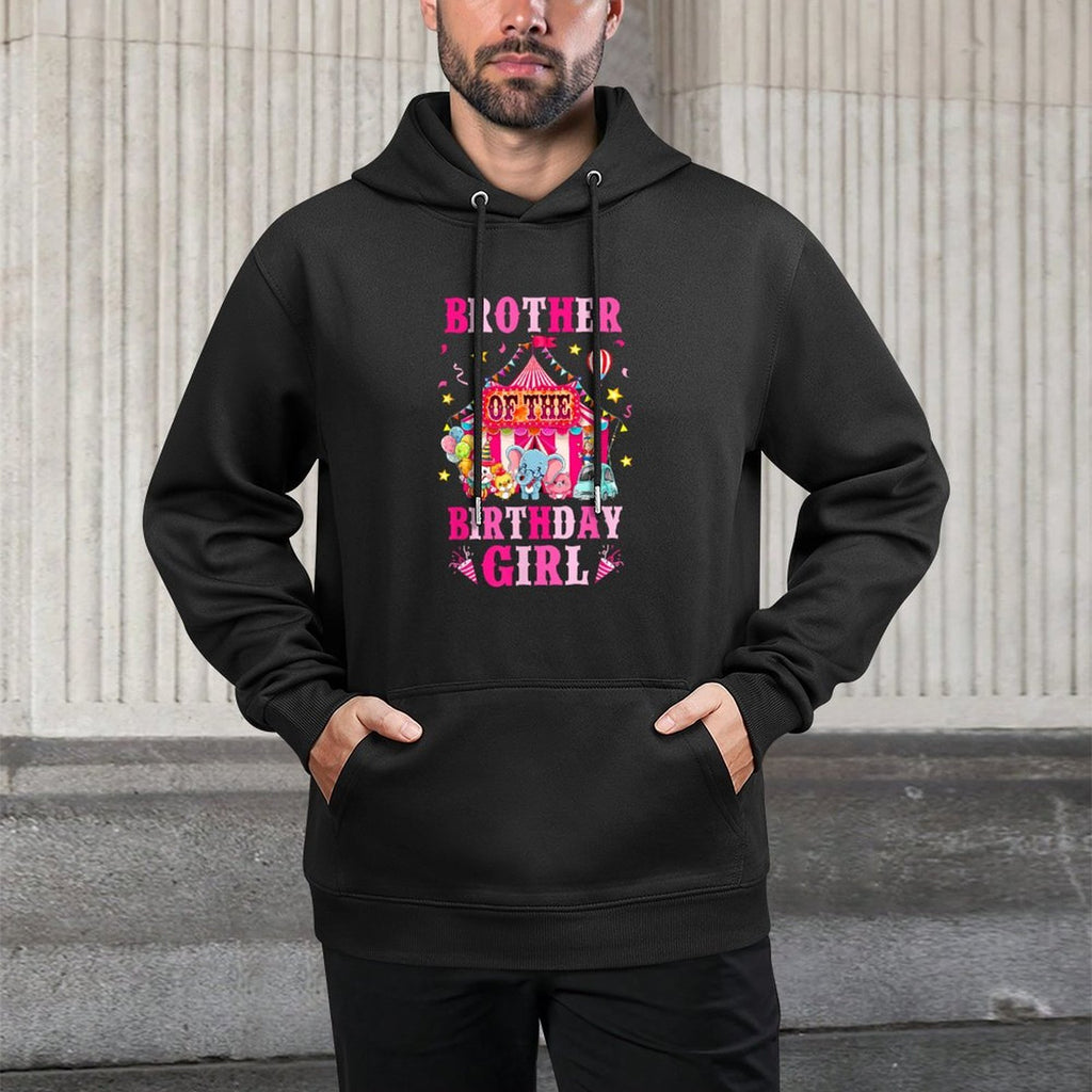 Brother Of The Birthday Girl Circus Carnival Family Party Colorfast Hoodie