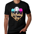 6th Birthday Baseball Ice Cream Drip Sprinkles 6 Year Old  Moisture-wicking T-Shirt