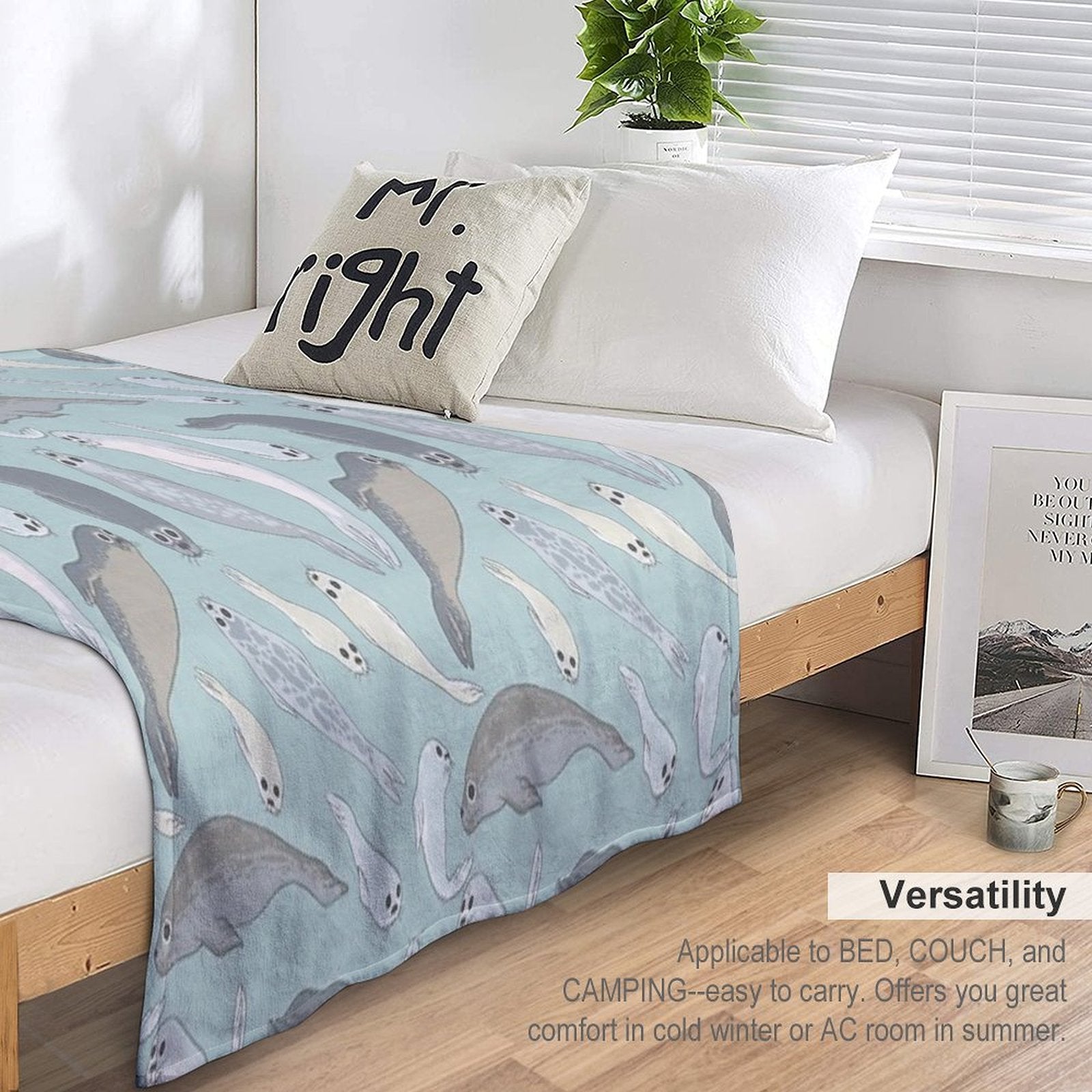 Seals Easy Care Throw Blanket