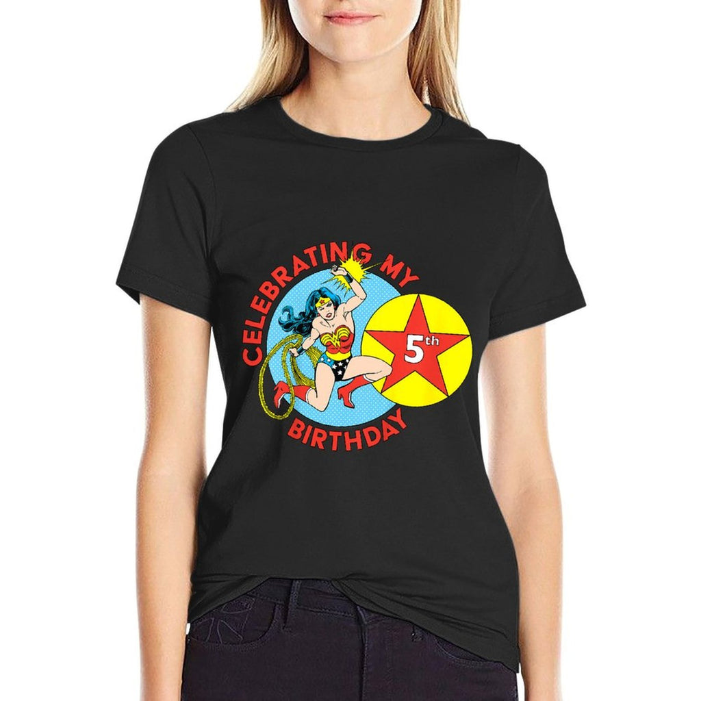 Kids DC Comics Wonder Woman Celebrating My 5th Birthday  Classic T-Shirt