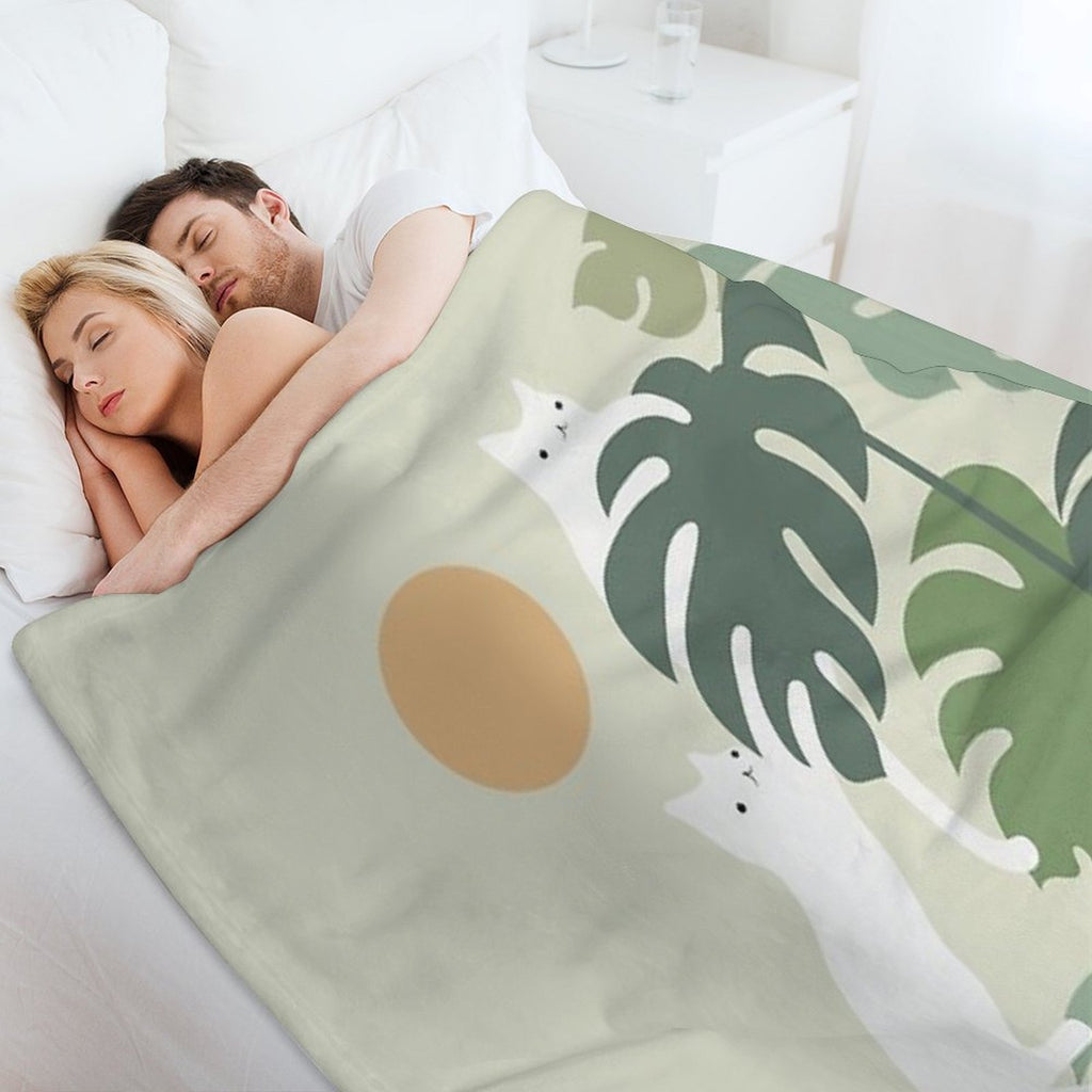 Cat And Plant 42 Comfort Throw Blanket