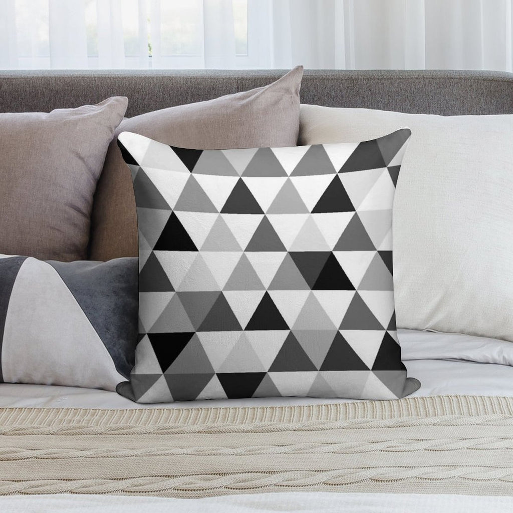 Triangles in Black, Grey And White Soft Warmth Comfort Throw Pillow