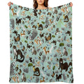 Mustelids from Spain Pattern Plush Throw Blanket