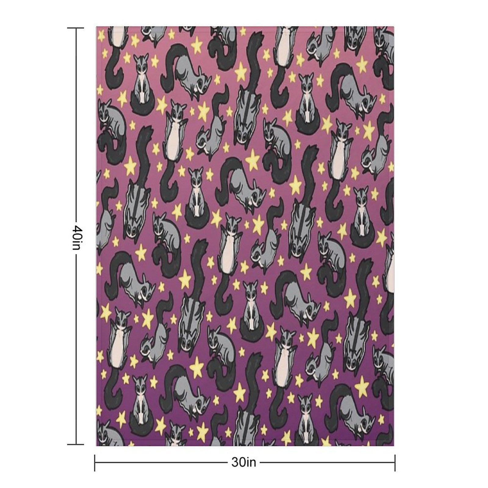 Sugar Glider Pattern Eco-conscious Throw Blanket