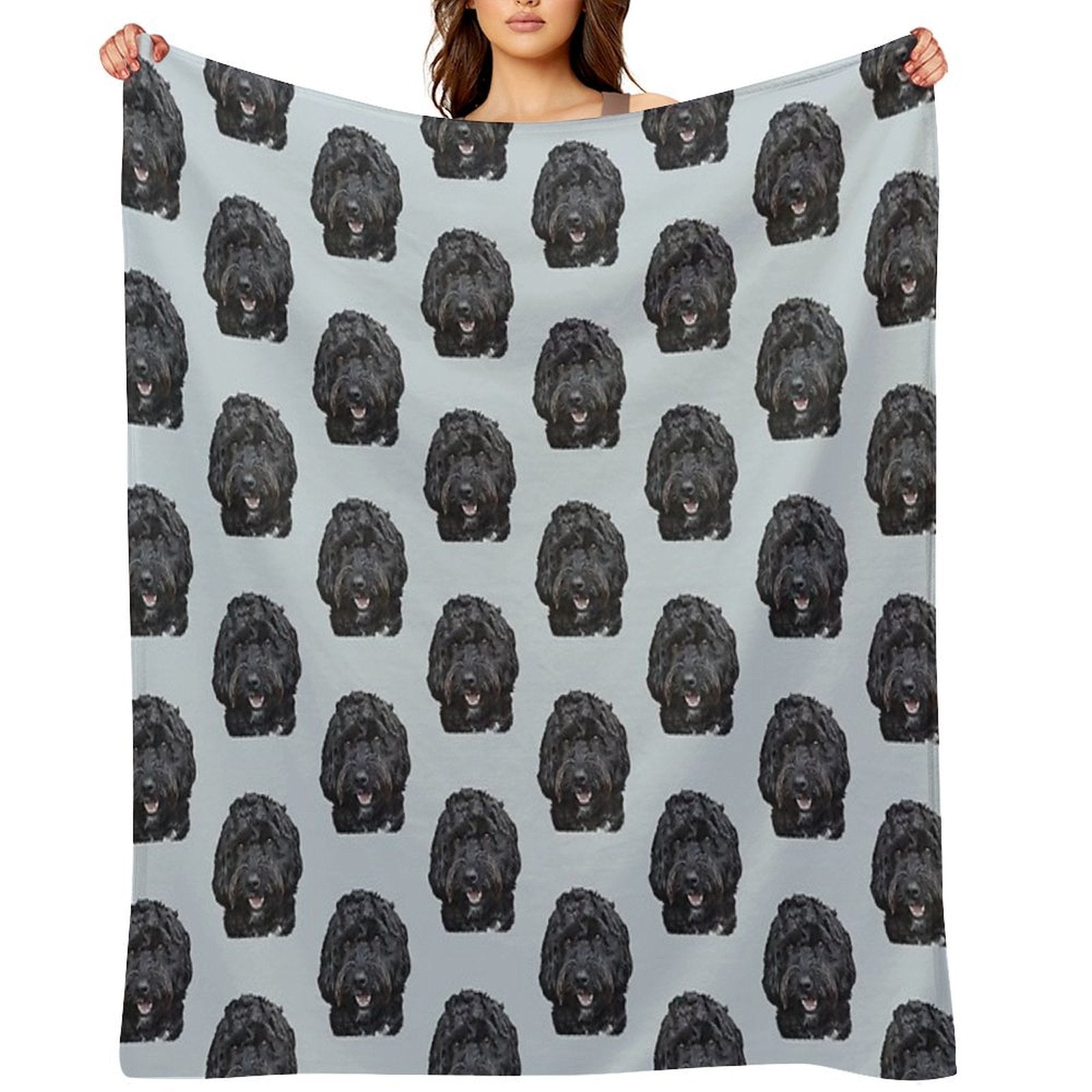 Black Doodle  Cockapoo Dog Compact Throw Blanket