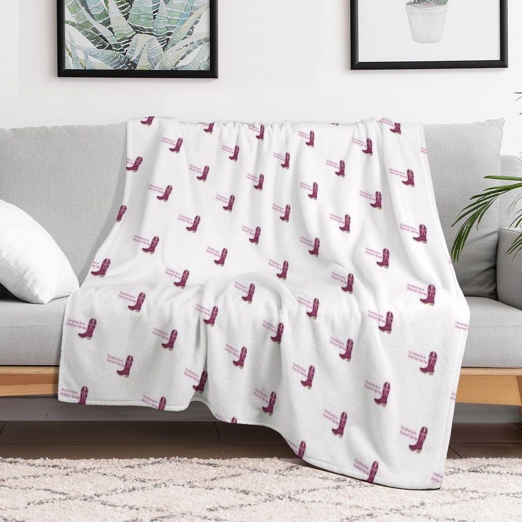 Id Rather Be in Chestnut Springs Cowboy Boot Velvety-soft Throw Blanket