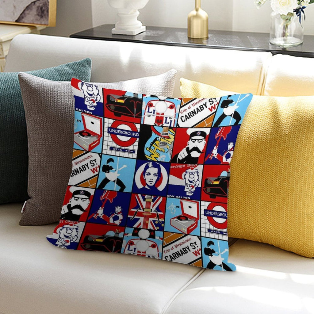 Iconic Mod Pop Art Soft Washable Throw Pillow