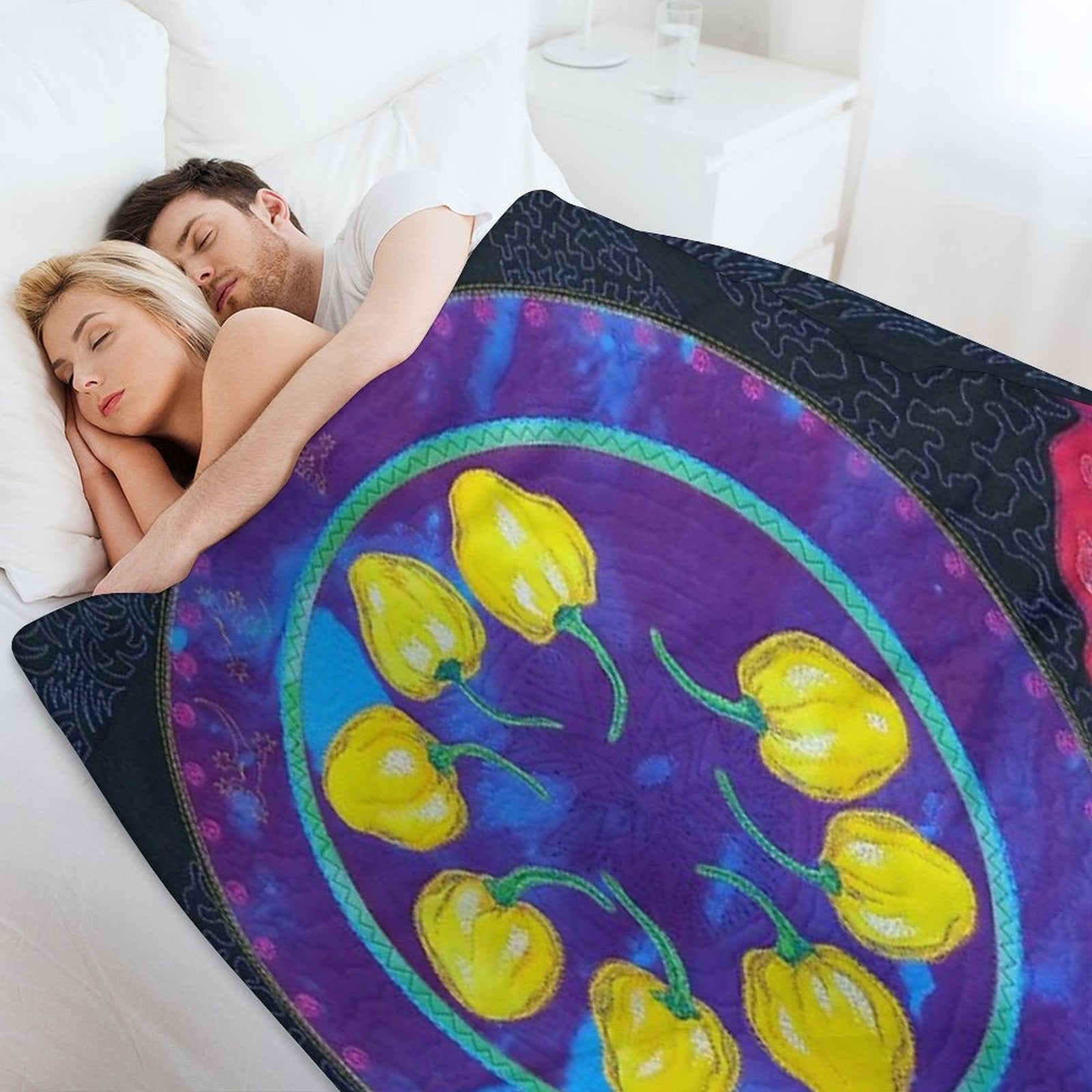 Hotta Hotta - Hot Chili Peppers Velvety-soft Throw Blanket