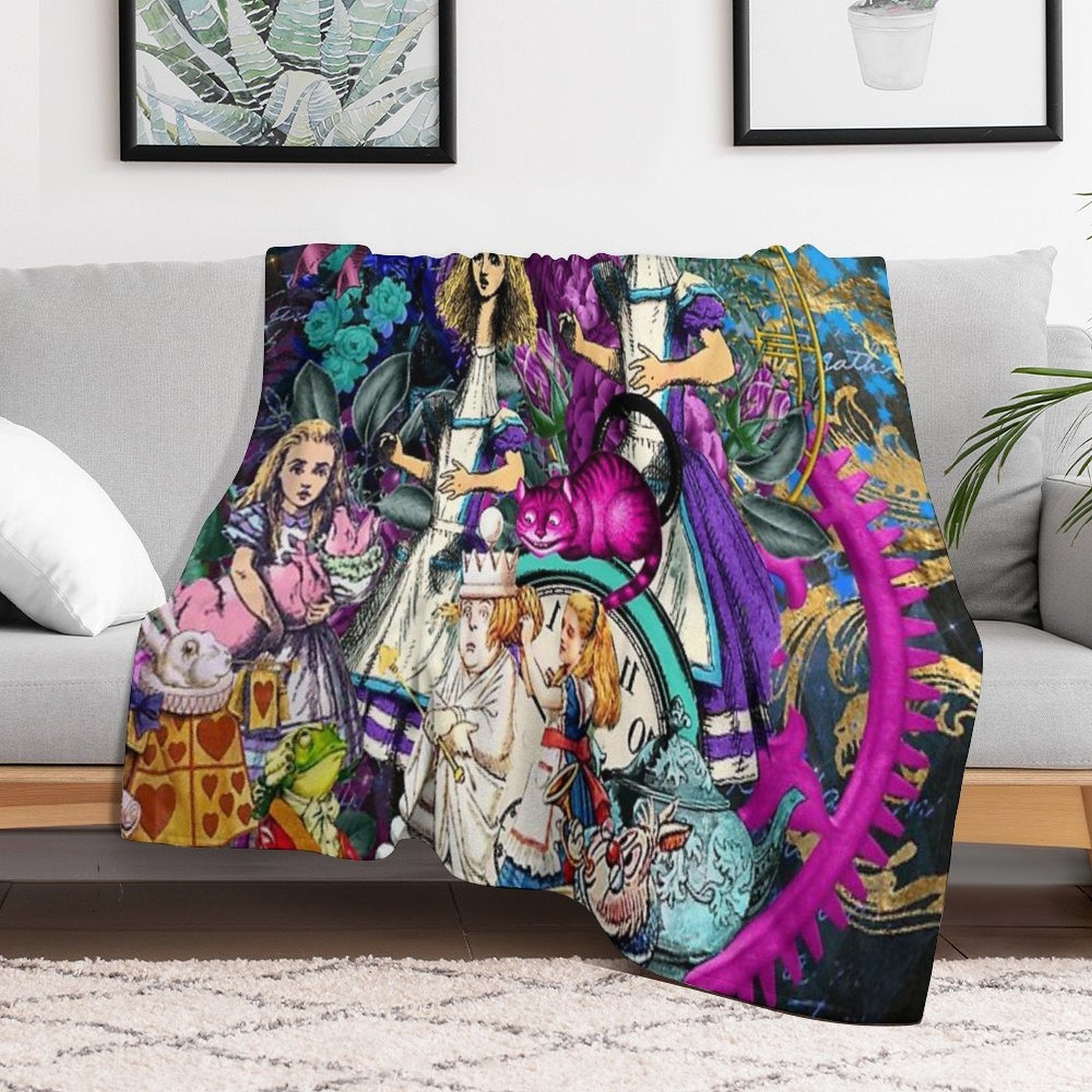 Alice Wonderland, Alice in Vintage Wonderland Eco-conscious Throw Blanket