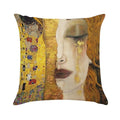 Golden Tears - Gustav Klimt Soft Luxury Feel Throw Pillow