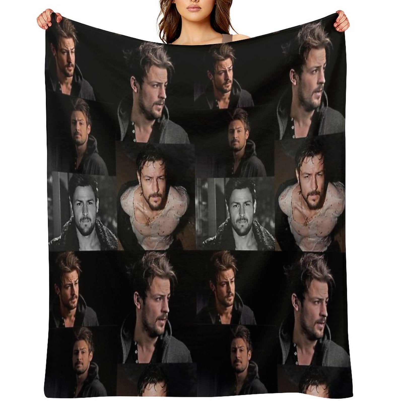 Tyler Hynes Collage Travel-friendly Throw Blanket
