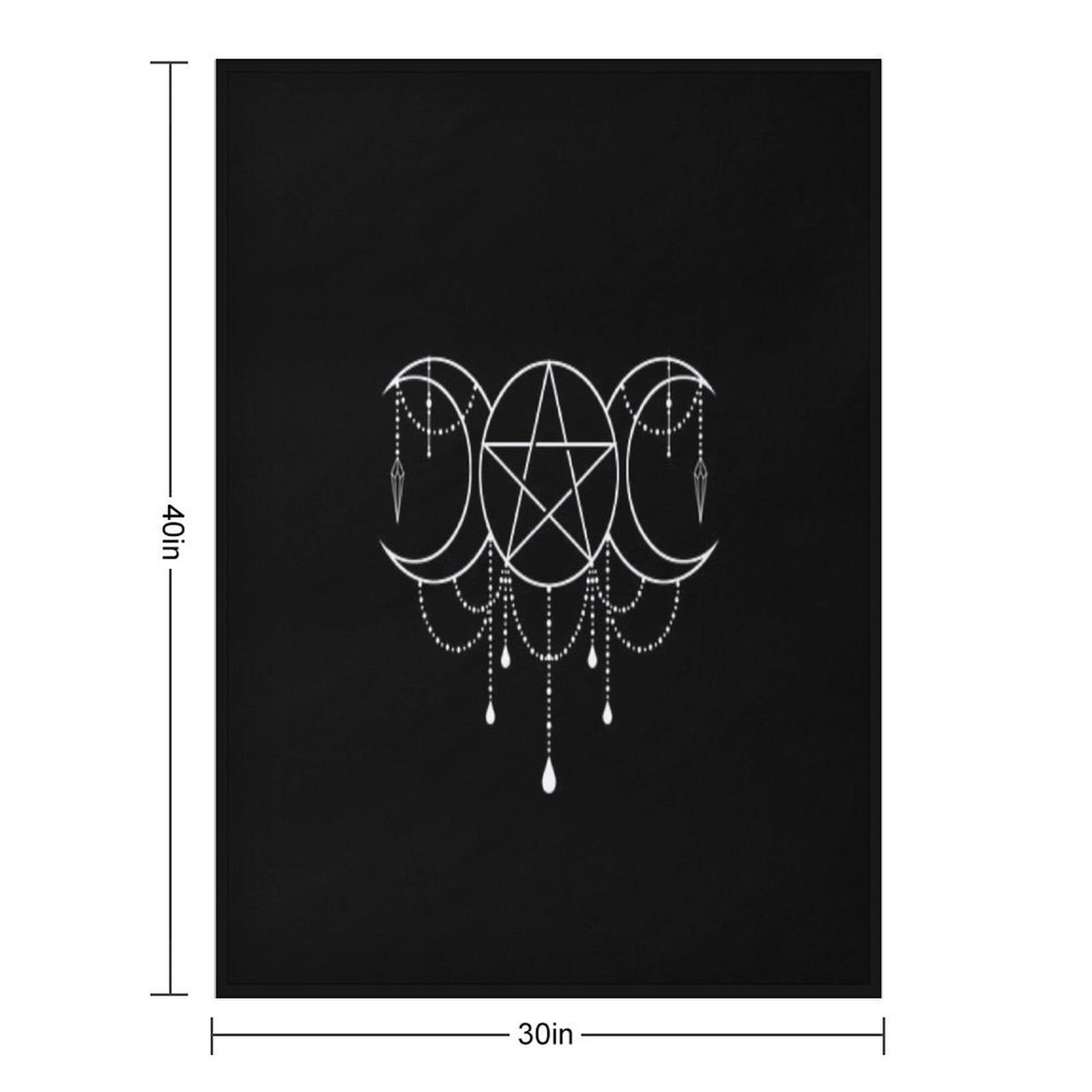 Triple Moon Goddess Pentacle Lightweight Throw Blanket