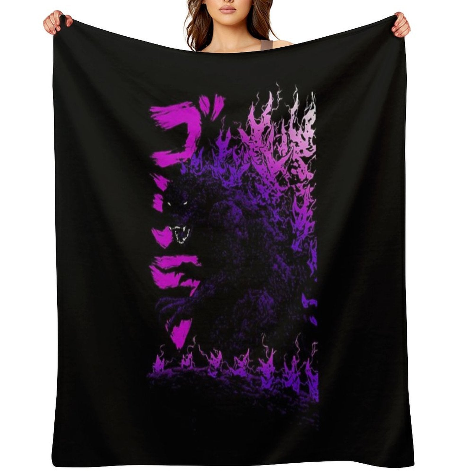 Gojira Millenium Godzilla 2000 Minus 1 Shin Black Light Travel-friendly Throw Blanket