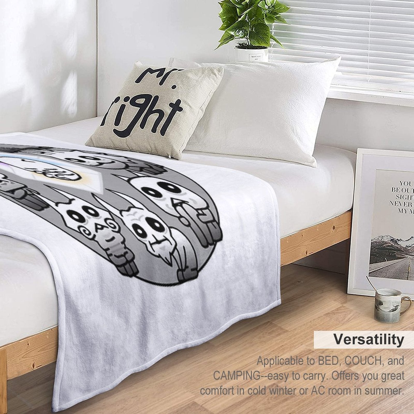 Battle Cats Nekoluga Mural Comfort Throw Blanket