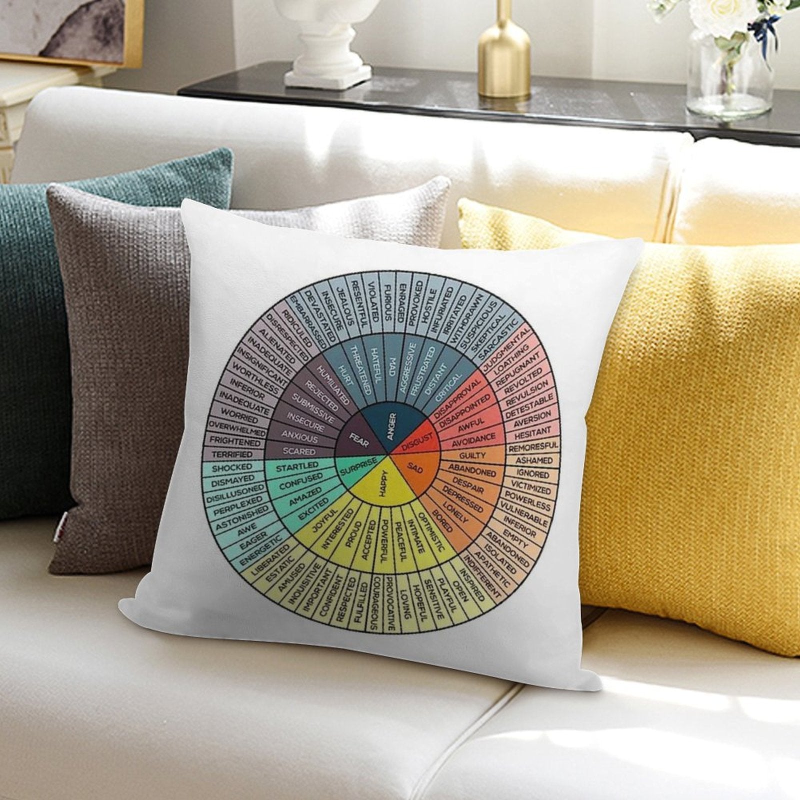 Wheels of Emotion Soft Skin-Friendly Throw Pillow