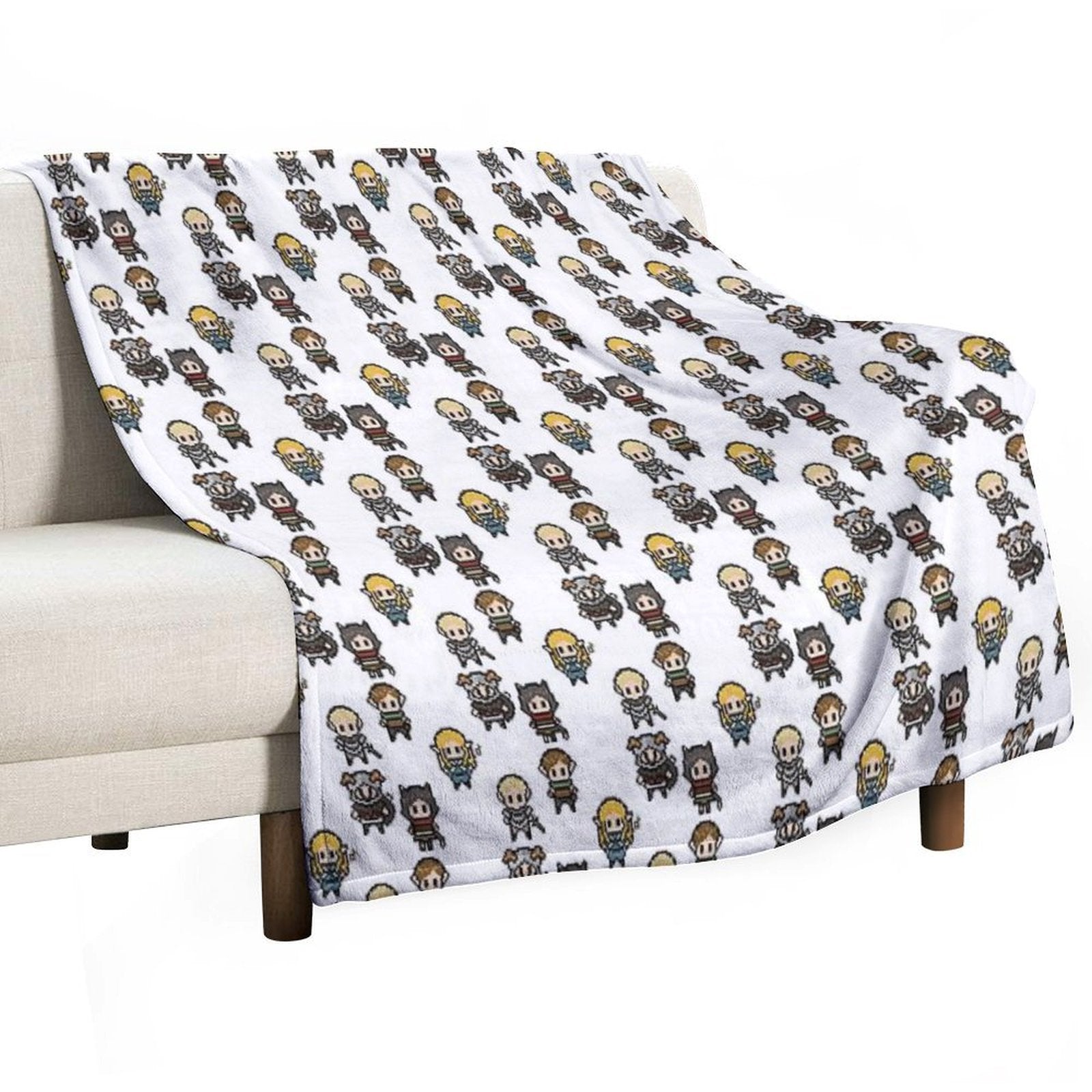 Dungeon Meshi Delicious in The Dungeon Pixel Art Sticker Pack Eco-conscious Throw Blanket
