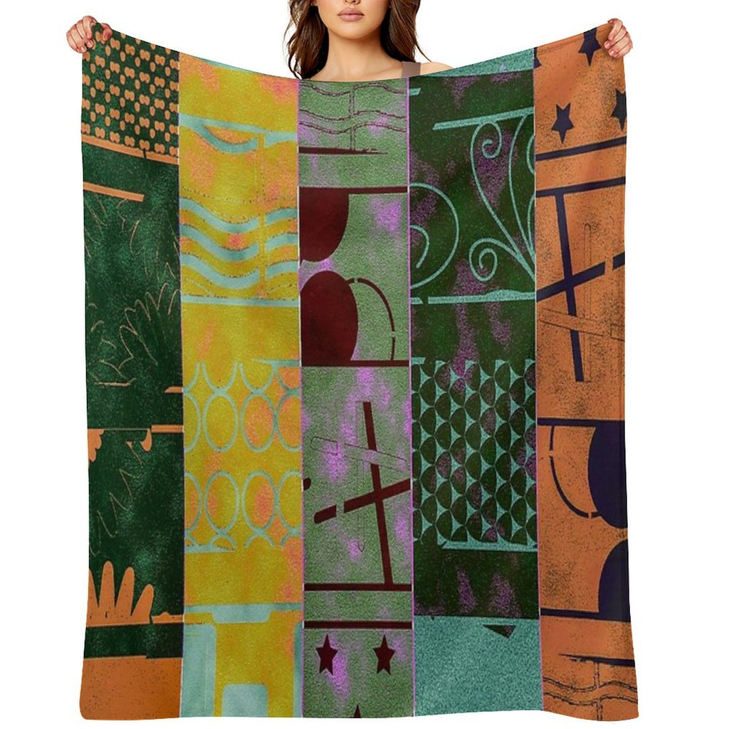 COLORFUL ABSTRACT STRIPE Velvety-soft Throw Blanket