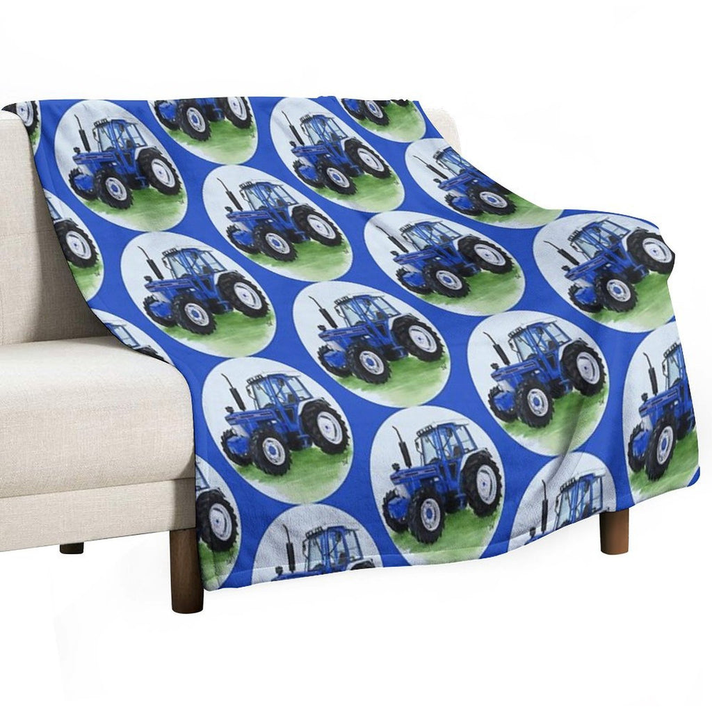 Blue Classic Tractor (blue Background) Wrinkle-free Throw Blanket