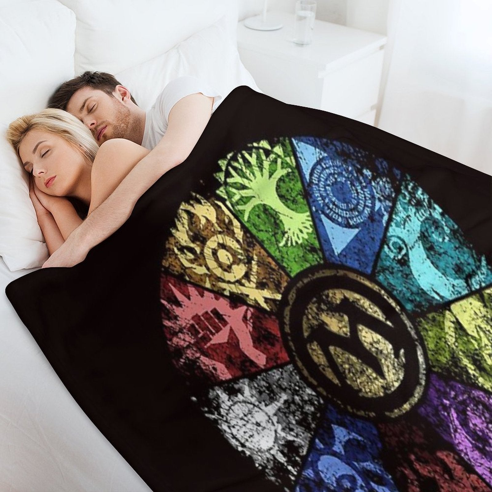 MTG Faded Guild Wheel Plush Throw Blanket