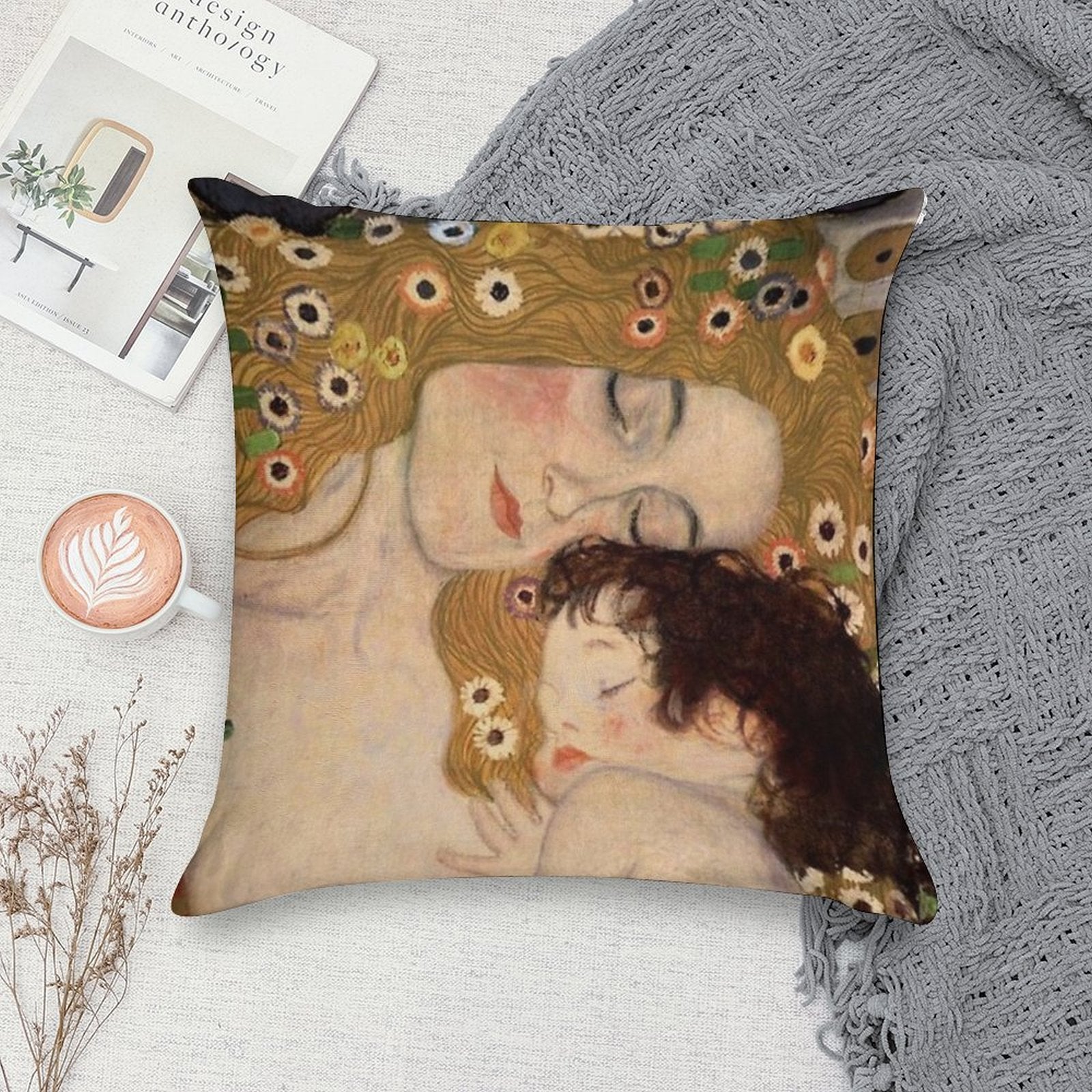 Gustav Klimt, The Three Ages of Woman, 1905 Soft Multiple Sizes Throw Pillow