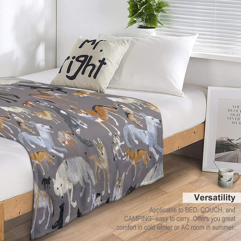 Wolves of The World  Grey Durable Throw Blanket