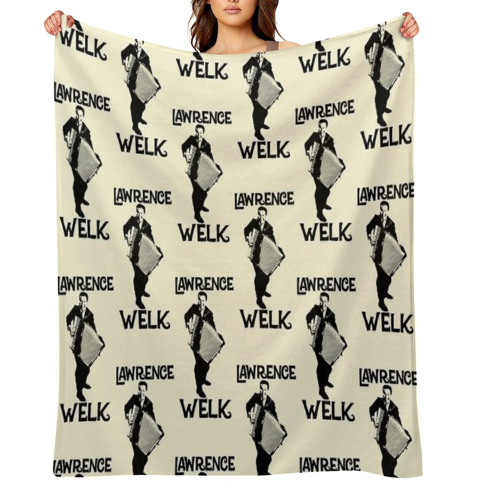 Lawrence Welk - Name - The Black Stencil Eco-conscious Throw Blanket