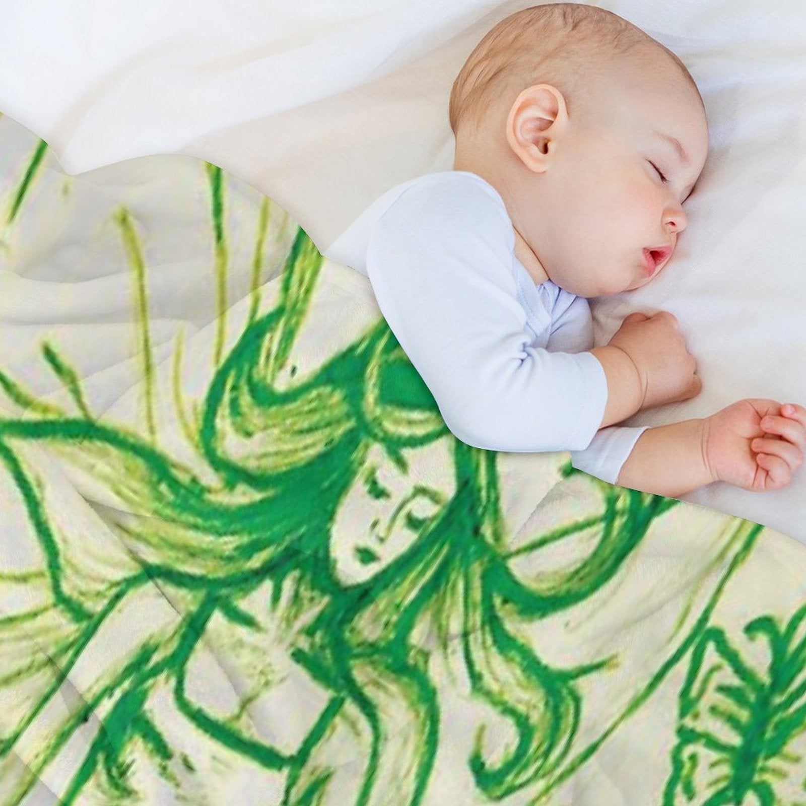 Green Forest Fairy Aesthetic Quick-dry Throw Blanket