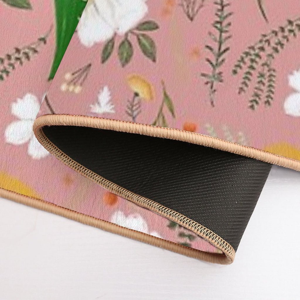 Garden Florals on Soft Pink.  Toxin-Free Bath Mat