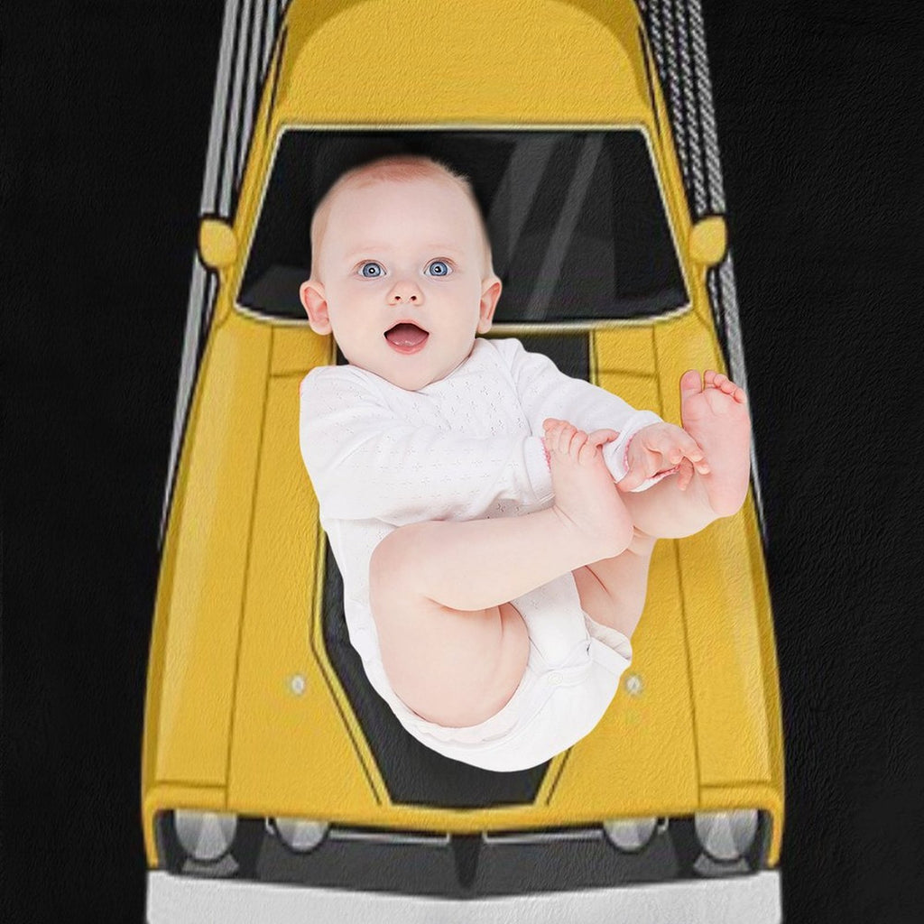 Ford Falcon XB GT 351 - Yellow Eco-conscious Throw Blanket