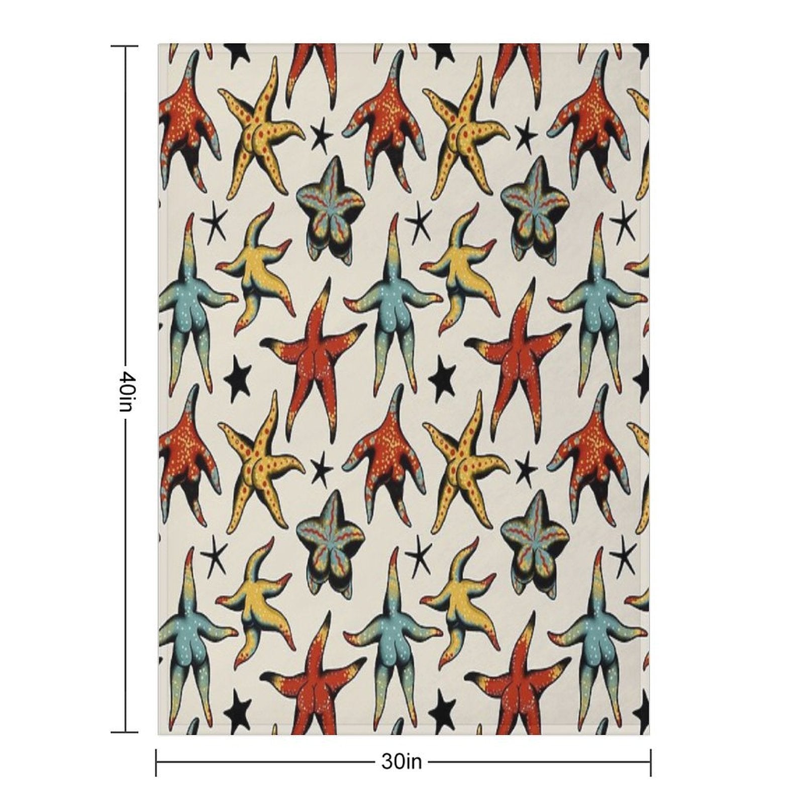 Starfish Booty Tattoo Flash Wrinkle-free Throw Blanket