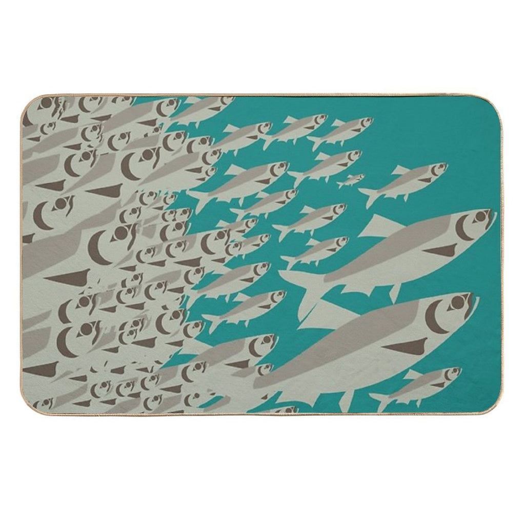 Coast Salish Herring  Easy To Clean Bath Mat