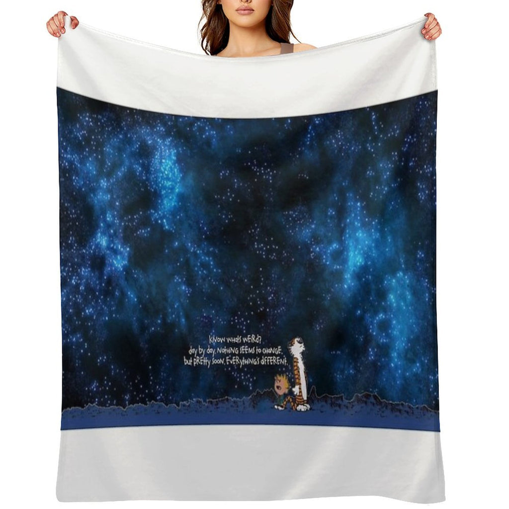 Calvin And Hobbs Space Travel-friendly Throw Blanket