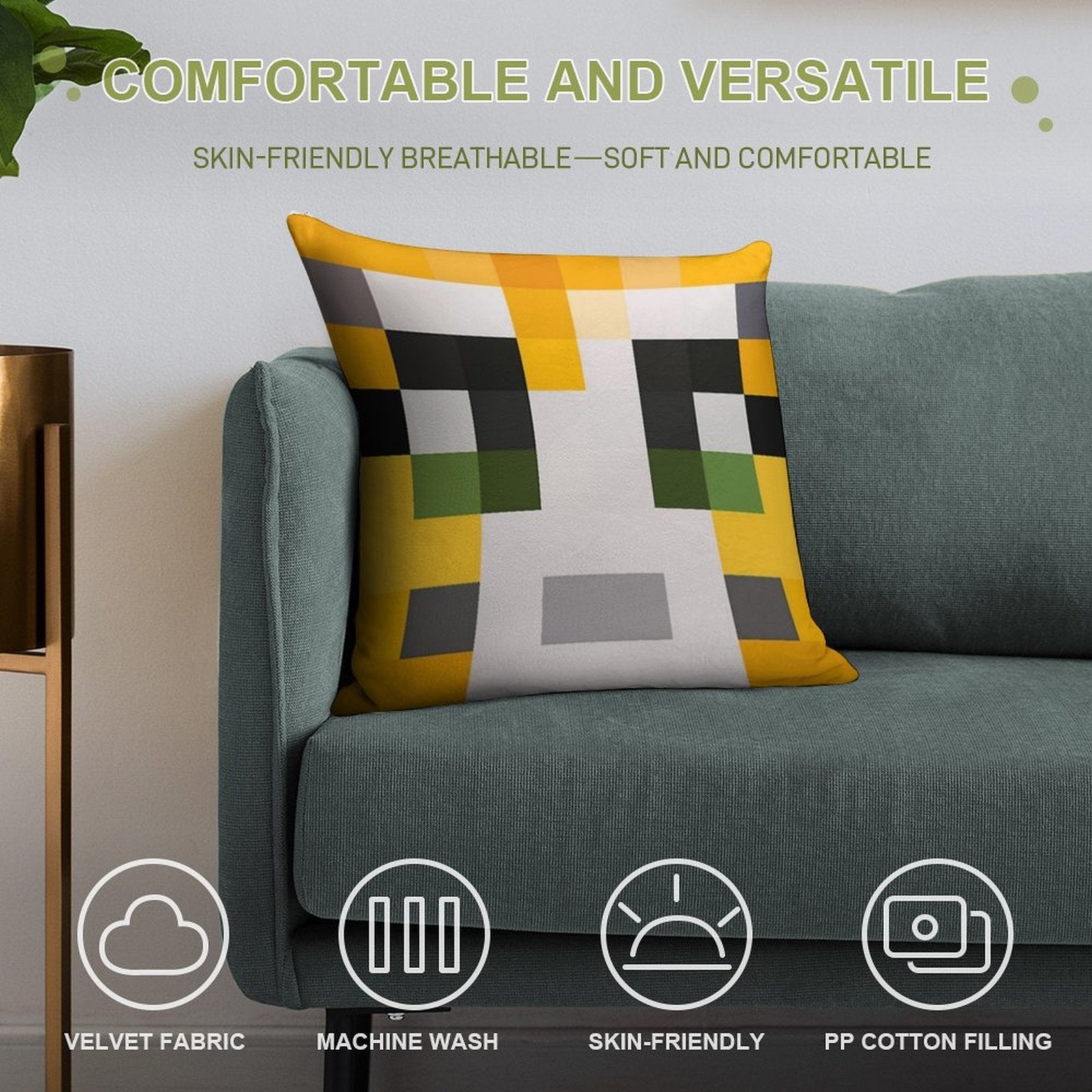 Stampy Soft Decorative Cover Throw Pillow