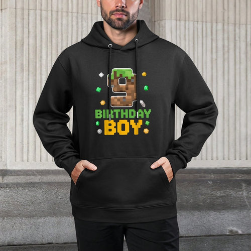 9th Birthday 9 Years Old Video Gamer Pixel Birthday Boys Moisture-Wicking Hoodie